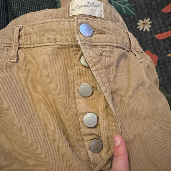 Universal Thread Women’s Size 22 Tan Corduroy Button Front Mini Skirt 100% Cotto - Picture 5 of 5